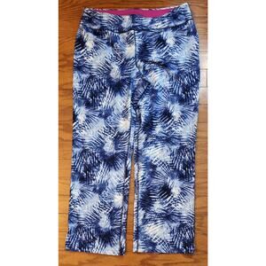 Lands' End Women’s Sz Large (XL/18) 32” Inseam Blue Fireworks Activewear Pants
